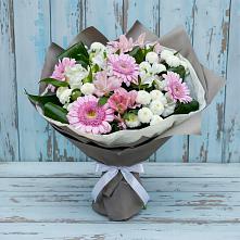 Букет цветов из:  Герберы, Альстромерии и Хризантемы в Чернушке