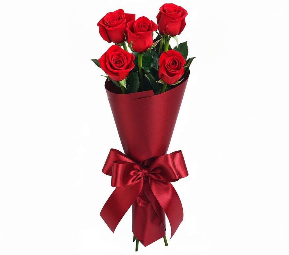 Букет 5 Красных роз Эдлесс Лав в Чернушке