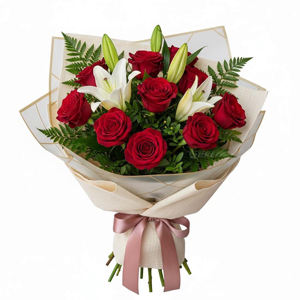 Букет цветов из: Лилии и Розы в Чернушке