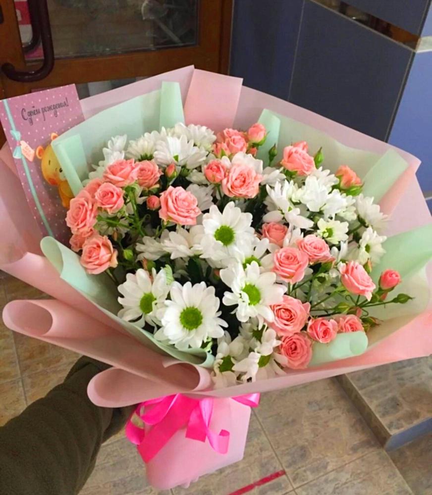 Букет цветов из: Розы и Хризантемы в Чернушке