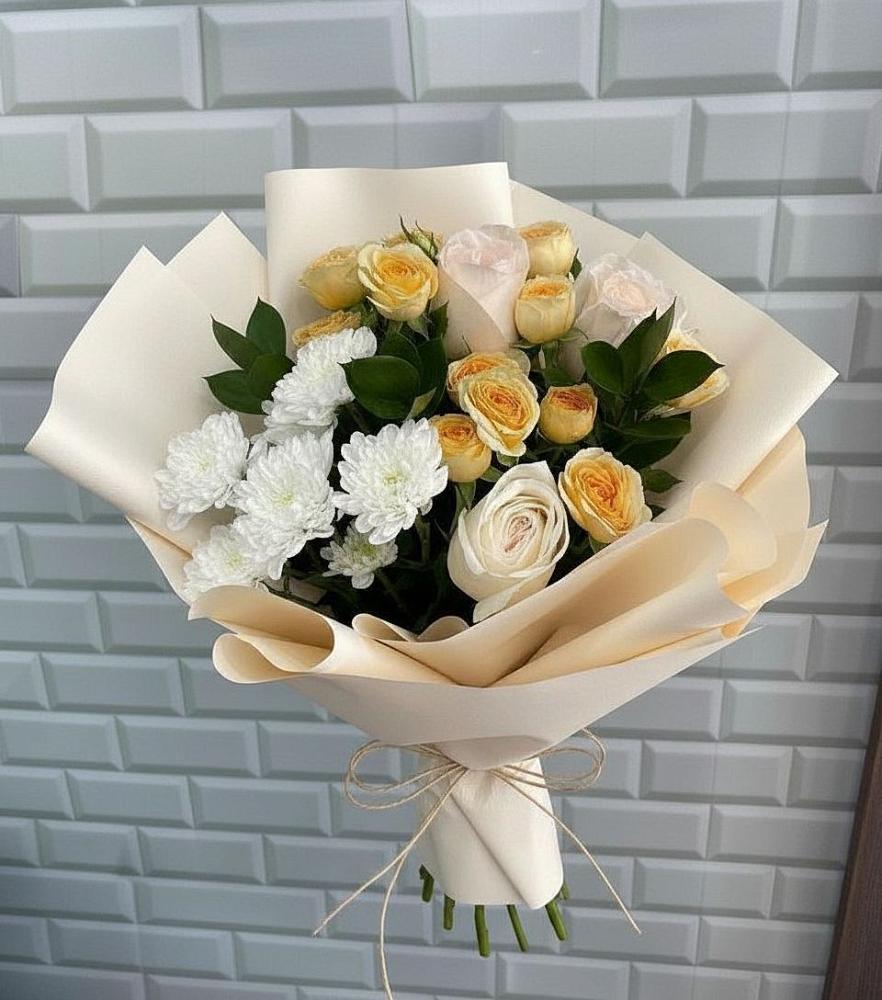 Букет цветов из: Розы и Хризантемы в Чернушке