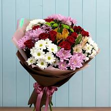 Букет цветов из:  Розы, Хризантемы и Альстромерии в Чернушке