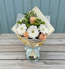 Букет цветов из:  Герберы, Розы и Хризантемы #REPLACE_PRED# Чернушке