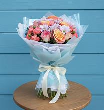 Букет цветов из:  Хризантемы и Розы в Чернушке