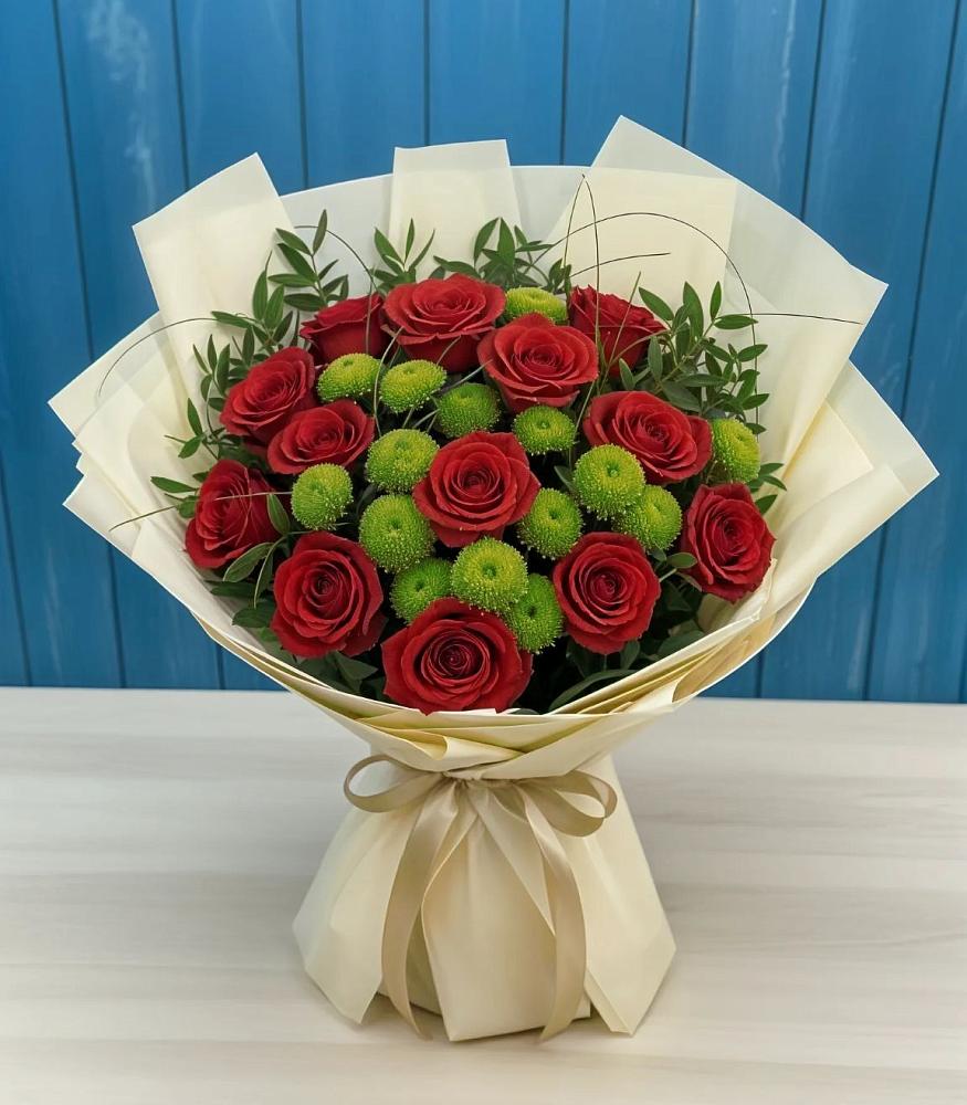 Букет цветов из: Розы и Хризантемы в Чернушке