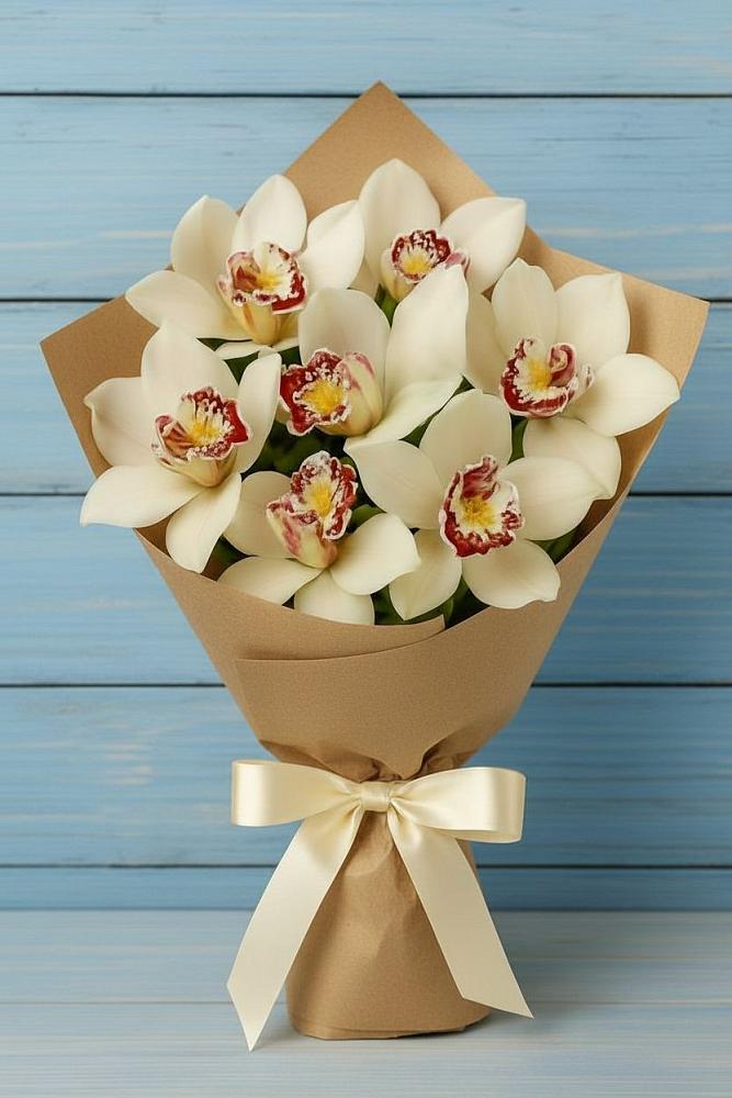 Букет цветов из: Орхидеи и Розы в Чернушке