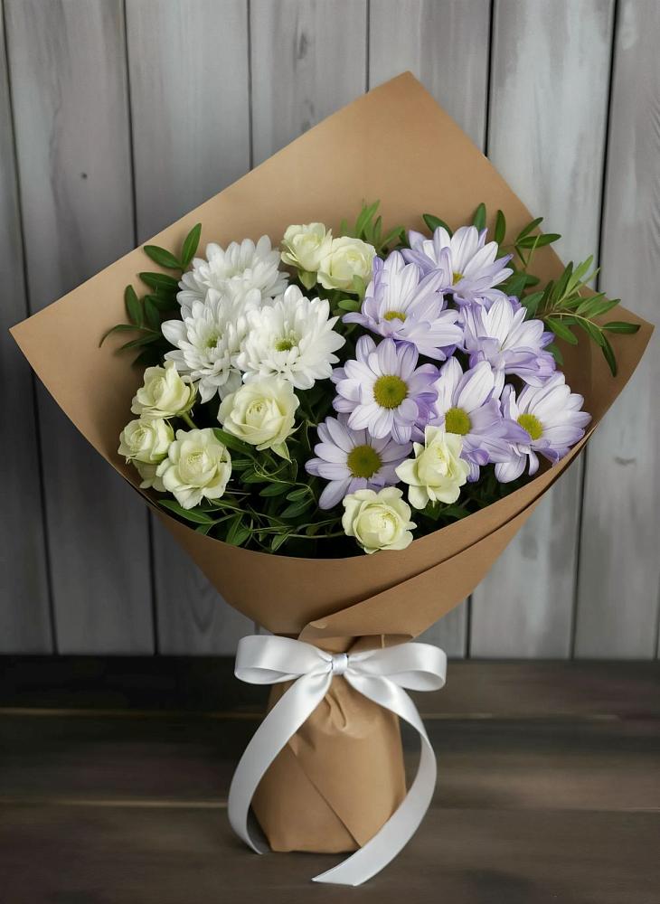 Букет цветов из: Хризантемы и Розы в Чернушке
